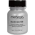 Mehron Makeup Hair White | Washable White Hair Dye | Temporary Hair Color for Theatre, Cosplay, & Halloween 1 fl oz (30ml) (Silver)