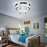 Crystal Chandelier 15.7 Inch Modern 4 Tier LED Ceiling Light 6500K view 7