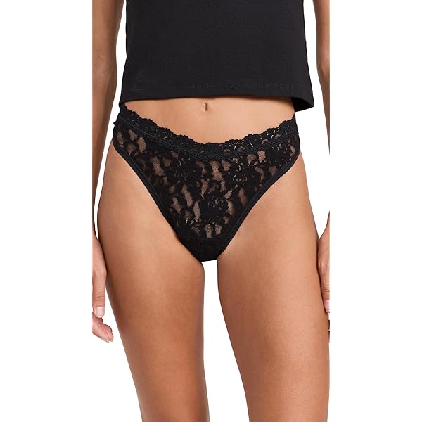 Amazon.com: hanky panky, Lace Retro Thong, Black, One Size (0-12