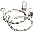 Vigtayue 2PCS Adjustable Picture Hanging Wire with Hook, Stainless Steel Heavy Duty Hanging Rope to Hang Picture, Hook Photo Frames, Light, Mirror and Wall Art DIY Holder - 6.5ft (2Meters) Up to 44lb