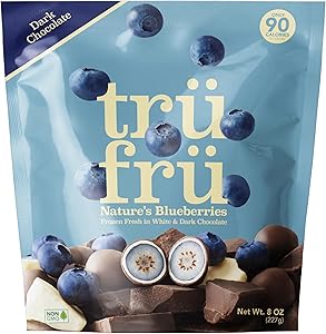 Tru Fru, Frozen, Blueberries In White And Dark Chocolate, 8 Ounce