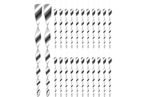 Vokvaktak 12Pcs Bird Reflective Scare Rods, Plastic Deterrent Devices for Outside Patio, House, Garden, Window to Keep Woodpecker Pigeon Away, Silver Hanging Wind Spinners Outdoor Decor