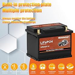 12V BCI Group 47 LiFePO4 Lithium Car Battery 600CCA