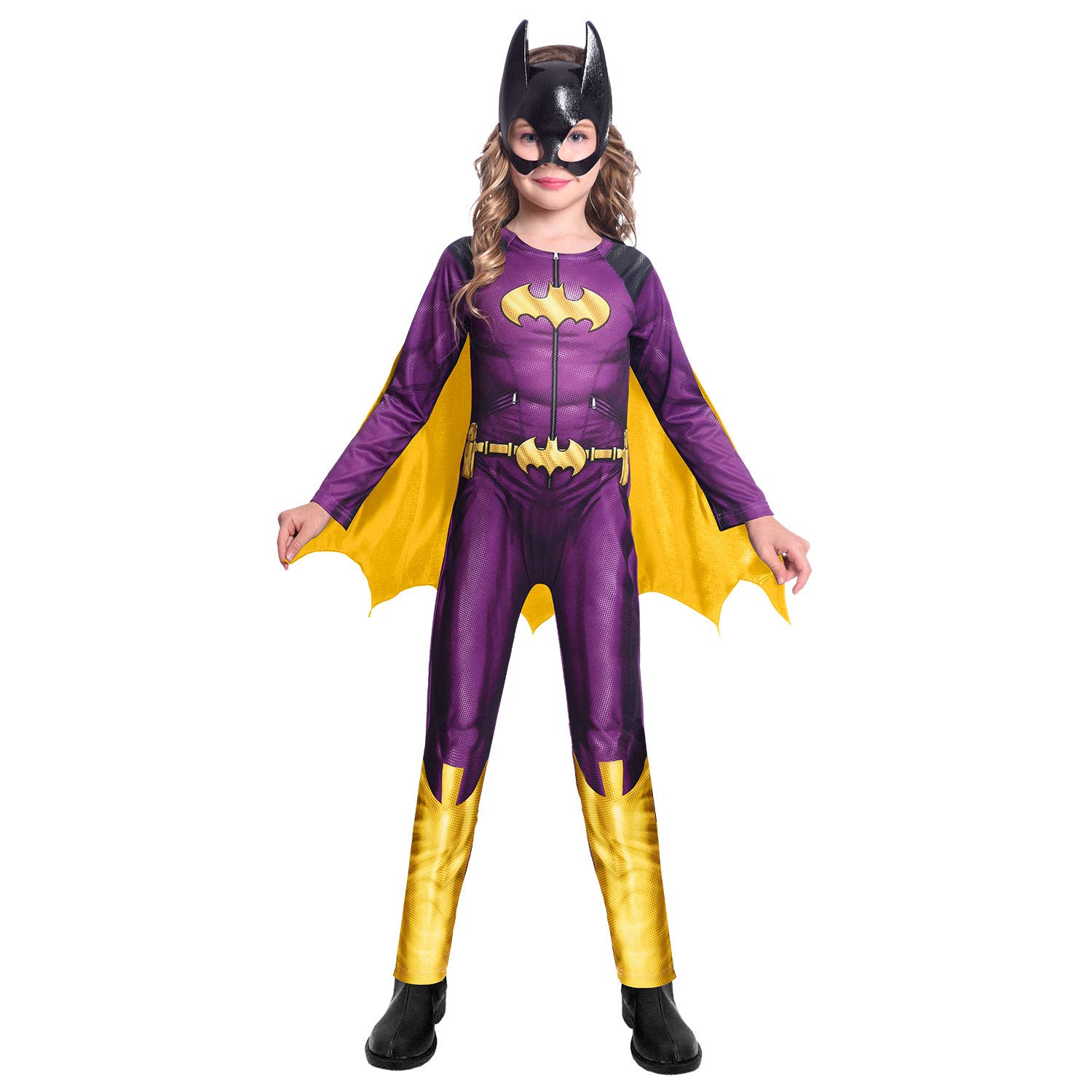amscan (PKT) (9906613) Child Girls Batgirl Comic Style Costume (3-4yr), Purple