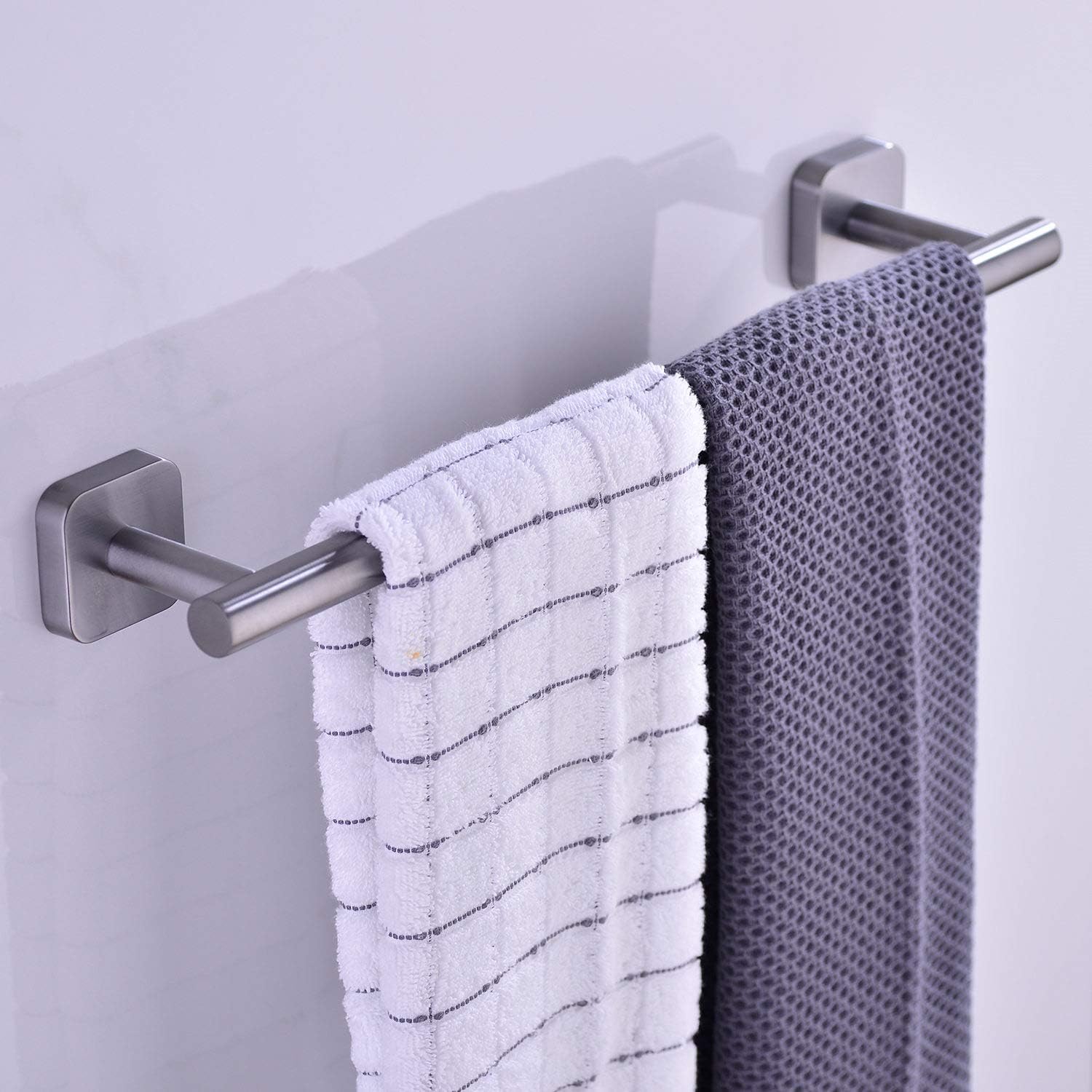 Wall Mounted Bathroom Towel Bar in Dark Brushed Nickel, 23.6 Inch SUS304 (18/8) Stainless Steel Bath Towel Rail, Rustproof, Black Stainless: Kitchen & Dining