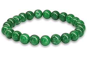 Crystal Vibe 8mm Beaded Bracelets For Women Men - Natural Gemstones Crystal Bracelets - Elastic Adjustable Size