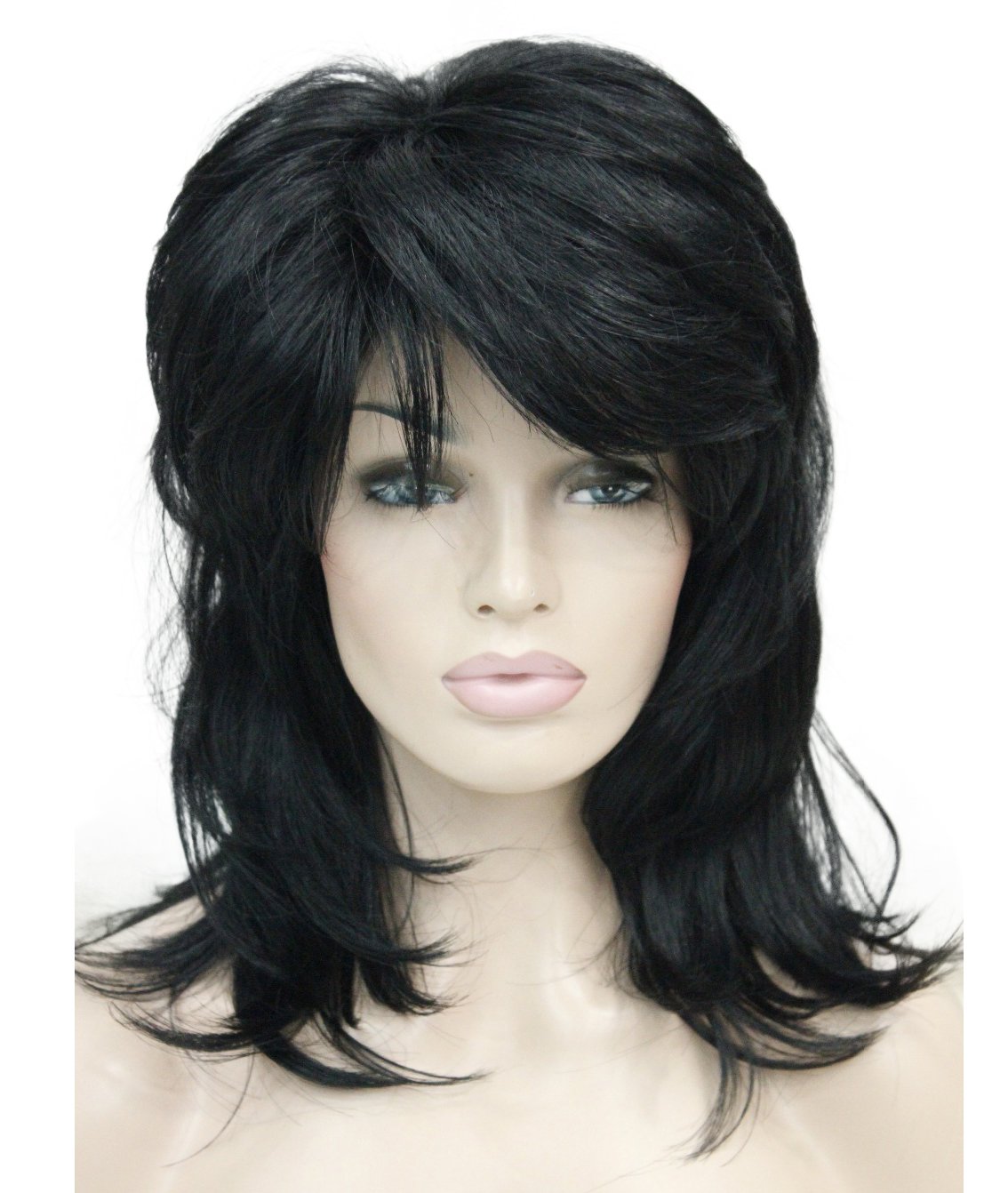 Lydell Long Soft Shaggy Layered Classic Cap Full Synthetic Wigs (Black) โ image 1