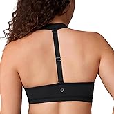 UNISSU Hugcurve Detachable Halter Sports Bras Racerback for Women Padded Square Neck Open Back Yoga Workout Top