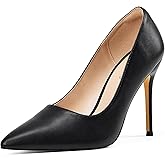 Elisabet Tang Women's High Heels Pumps Closed Pointed Toe Stiletto 4inch Heels Classic Office Special Dressy Wedding Pump Shoes