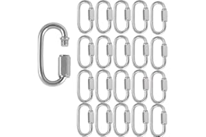 ZOENHOU 20 Pack M5 Quick Links Chain Connectors, 3/16″ 304 Stainless Stee Chain Locking Hooks, 648LBS Heavy Duty Thread Quick