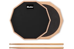 Deekec Drum Practice Pad 8 Inches for Drumming Silent Practice Drum Pad 2-Sided With 5A Drum Sticks (Black)