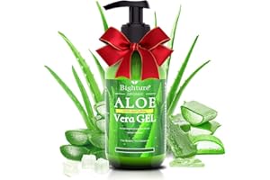 BIGHTURE Aloe Vera Gel, 100% Aloe Vera from Freshly Cut Aloe Leaves, Skin Care for Deeply & Rapidly Soothing, Firming, After Shave, Sunburn Relieve, etc