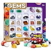 Byncceh Rock Collection Kit for Kids - 25 Unique Gemstones - Educational Science Kit, Great STEM Gift for Boys & Girls
