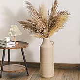 Mitt&Ditt Tall Floor Vase with Handles, 22.8 inch Large Flower Vase, Boho Decorative Pampas Grass Vases, Modern Ceramic Vase for Home Decor, Living Room, Table (Khaki)