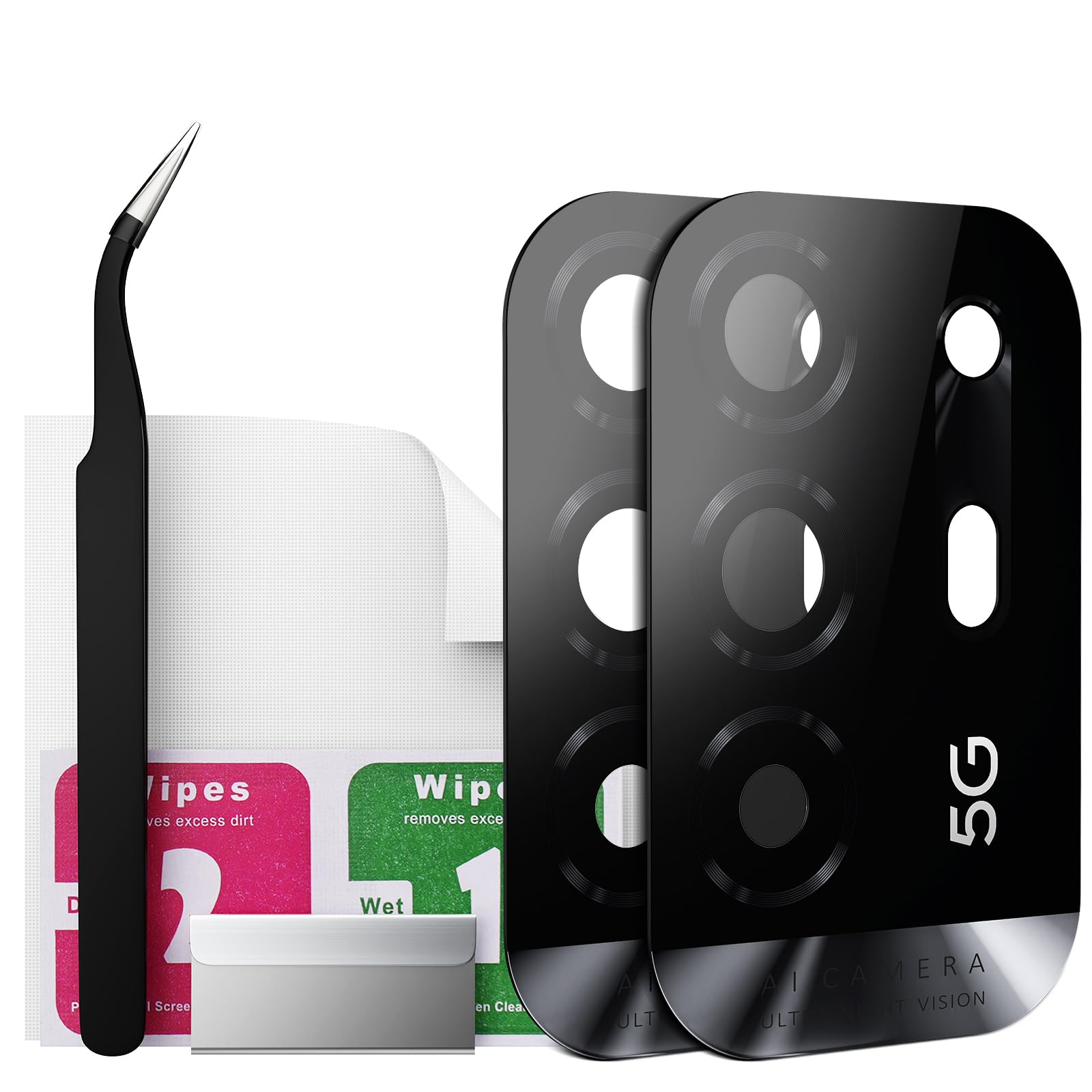 Eonpam 2 Pack Camera Glass Replacement for Oppo A94 5G HD Rear Lens Glass + Repair Kit