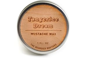 THE BEARDED BASTARD TBB Tangerine Dream Mustache Wax for Men | Tame & Style Your Mustache | Excellent Grooming, Excellent Scent | Citrus & Vanilla Scent (1 Oz.)