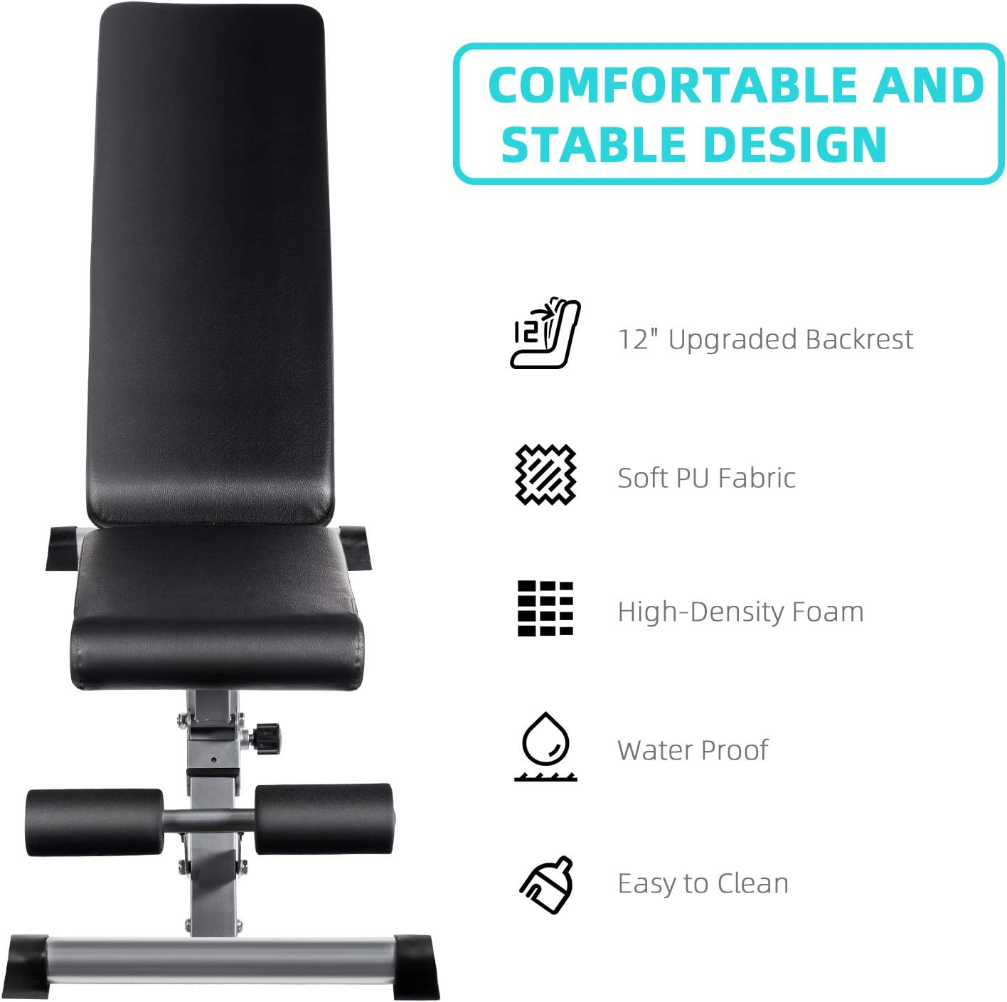 Adjustable Weight Bench, Utility Workout Bench for Home Strength Training, Flat Incline Decline Exercise Workout Bench for Home Gym : Sports & Outdoors