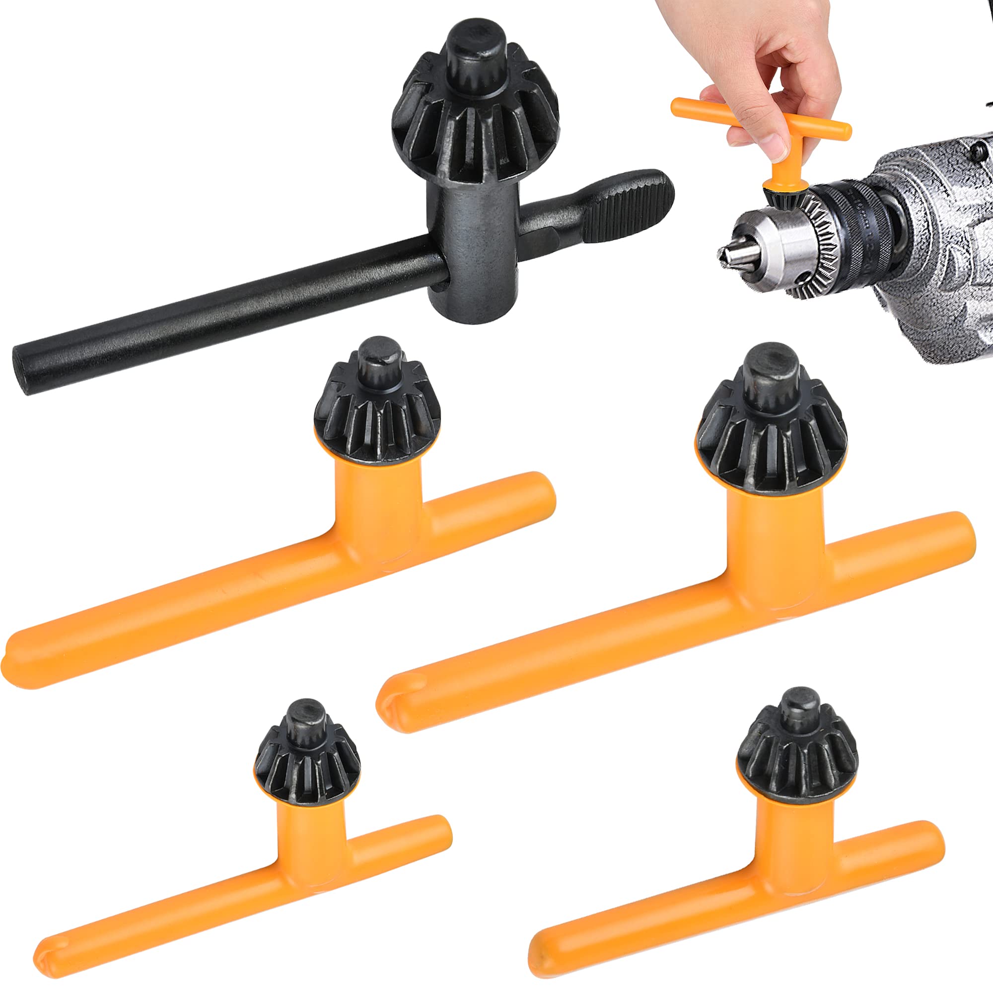 Photo 1 of Worldity 5 Sizes Drill Chuck Key Wrench, High Hardness Carbon Steel Replacement Drill Press Chuck Key for Drill Clamping Tool (Chuck Diameter: 1/4" / 3/8" / 1/2" / 5/8" 3/4")