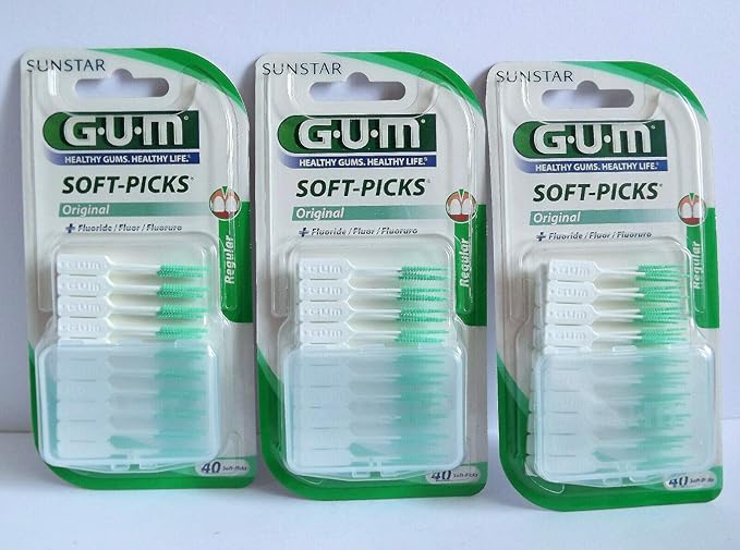GUM Soft Picks Original Interdental Brushes Pack of 40 (3 x 40 Brushes