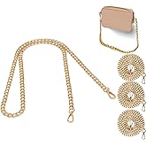 4 Pack 47" DIY Iron Flat Chain Strap for Purse, Crossbody Bag, Shoulder Bag, Replacement Bag Strap with Metal Buckles,Crossbody Chain, Detachable Purse Chain Accessories for Handbags (Gold)