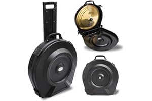 GORPANIX Cymbal Case With Foam Durable Cymbal Hard Cases, Fits Up to 10 * 21" Cymbals, Design for Drums Cymbal, 22" Rolling Cymbal Cases Upgrade from Cymbal Bag, Cymbal Bags With Wheels, Elite Black