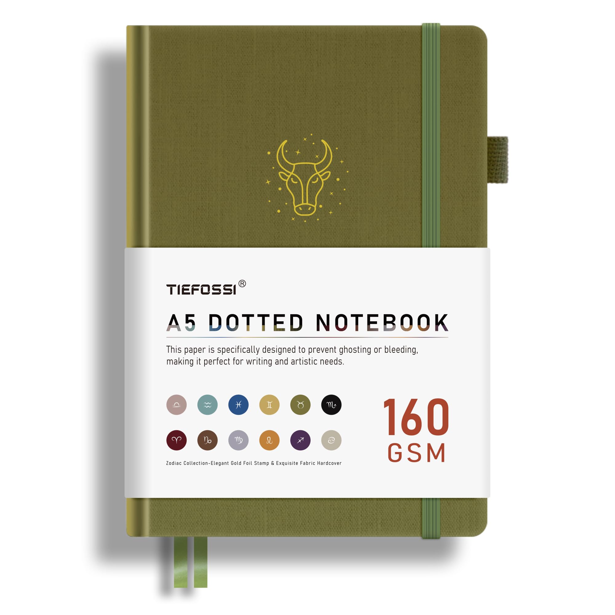 TIEFOSSI Bullet Dotted Journal, 160GSM Bleed Proof Thick Paper, Constellations Dot Notebook, Taurus Journal for Women, 256 Numbered Dot Grid Pages