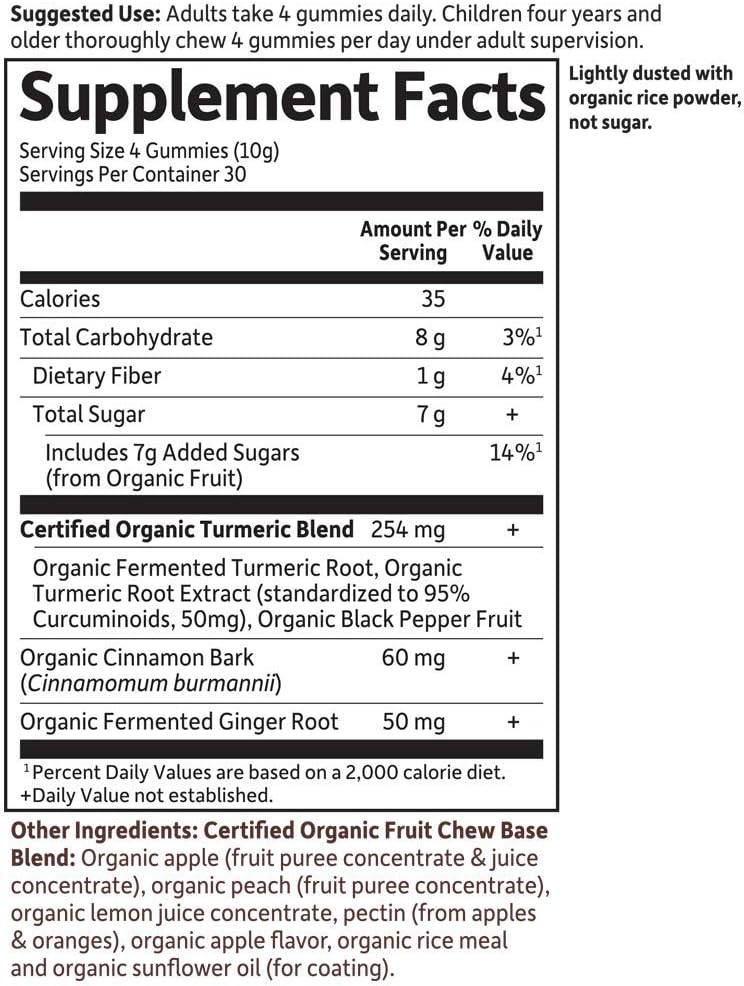 Garden of Life mykind Organics Turmeric Inflammatory Response Gummy - 120 Real Fruit Gummies for Kids & Adults, 50mg Curcumin (95% Curcuminoids), No Added Sugar, Organic, Non-GMO, Vegan & Gluten Free: Health & Personal Care