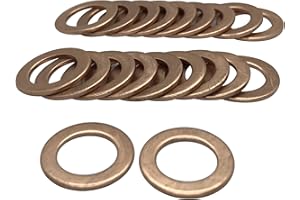 STEBER 3/8" 10mm ID Copper Crush Washers M10 Brake Hose Spacer Flat 14mm-OD 10mm-ID fit on 10 mm Bolt Pack of 20