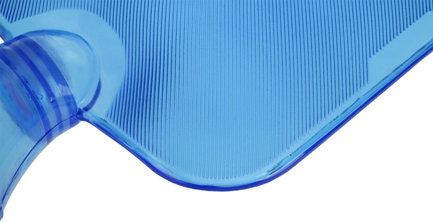 All one tech Transparent Classic Rubber Hot Water Bottle with Knit Cover - Blue: Health & Personal Care
