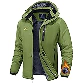 TBMPOY Men's Winter Ski Jacket Waterproof Warm Snow Insulated Coat Fleece Lined Snowboard Hooded Raincoat