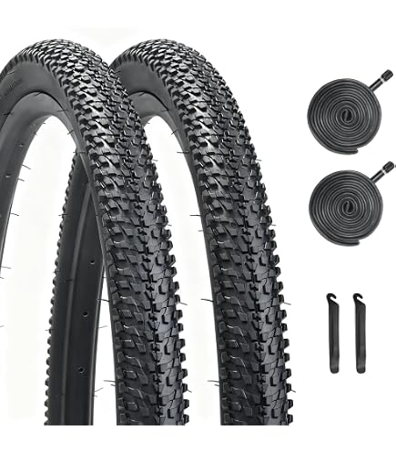 Paire De Pneus VTT 26 X 1.75 Pouces - Rayons Acier - Indice PTI 30 - Couleurs Rouge Ou Bleu - Pour Tout-terrain Et Ville - 2 Pneus Inclus