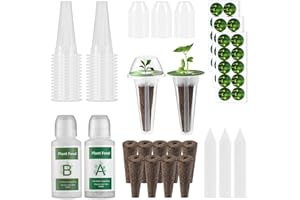 FEYUT 142pcs Seed Pod Kit for Aerogarden, Grow Anything Kit for Hydroponics, Supplies with 30 Grow Sponges, Grow Baskets, Grow Domes and Pod Labels, 20 Plant Labels and 1 Set of A&B Nutrients