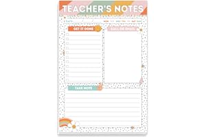 BrightenKidz Retro Groovy Teacher Notepad, End of Year Teacher Gifts, Teachers Appreciation Gifts, To-Do List Notepad, Stationery Must-Have Supplies for Preschool, Elementary, Middle School Teachers