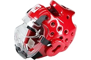 HXRROO Taekwondo Headgear Karate Headgear with Removable mask for Sparring Partner Muay Thai Taekwondo Karate MMA Training Children Adults