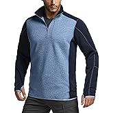 CQR Men's Quarter Zip Utility Fleece Pullover, Outdoor Casual Thermal Sweater, Chest Zipper Pocket, Mock Neck Long Sleeve