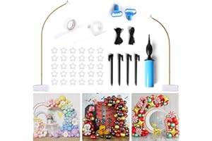 MYSWEETY Balloon Arch Stand Kit,Reusable 8.2FT & 5FT Half Balloon Arch Stand with Base,Gold Balloon Arch Frame Backdrop for Wedding,Birthday,Baby Shower,Graduation Party,Halloween Decorations (Golden)
