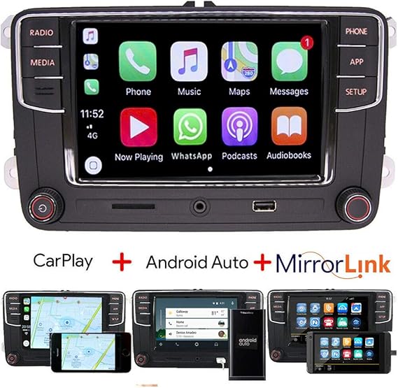 Scumaxcon Rcd330 Autoradio Carplay Android Auto Bt Aux Rvc Usb Fur Vw Golf Passat Polo Caddy Eos Cc Amazon De Auto