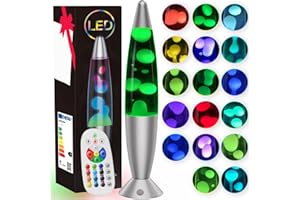 SOARLING 17 Color LED Color Changing Lamp with Remote, 13.5 Inch Blue Pink Red Green Purple Liquid Motion Lamp Table Lamp Night Light Relax for Adults and Kids Nightlight for Bedroom, Living Room, Kids Room