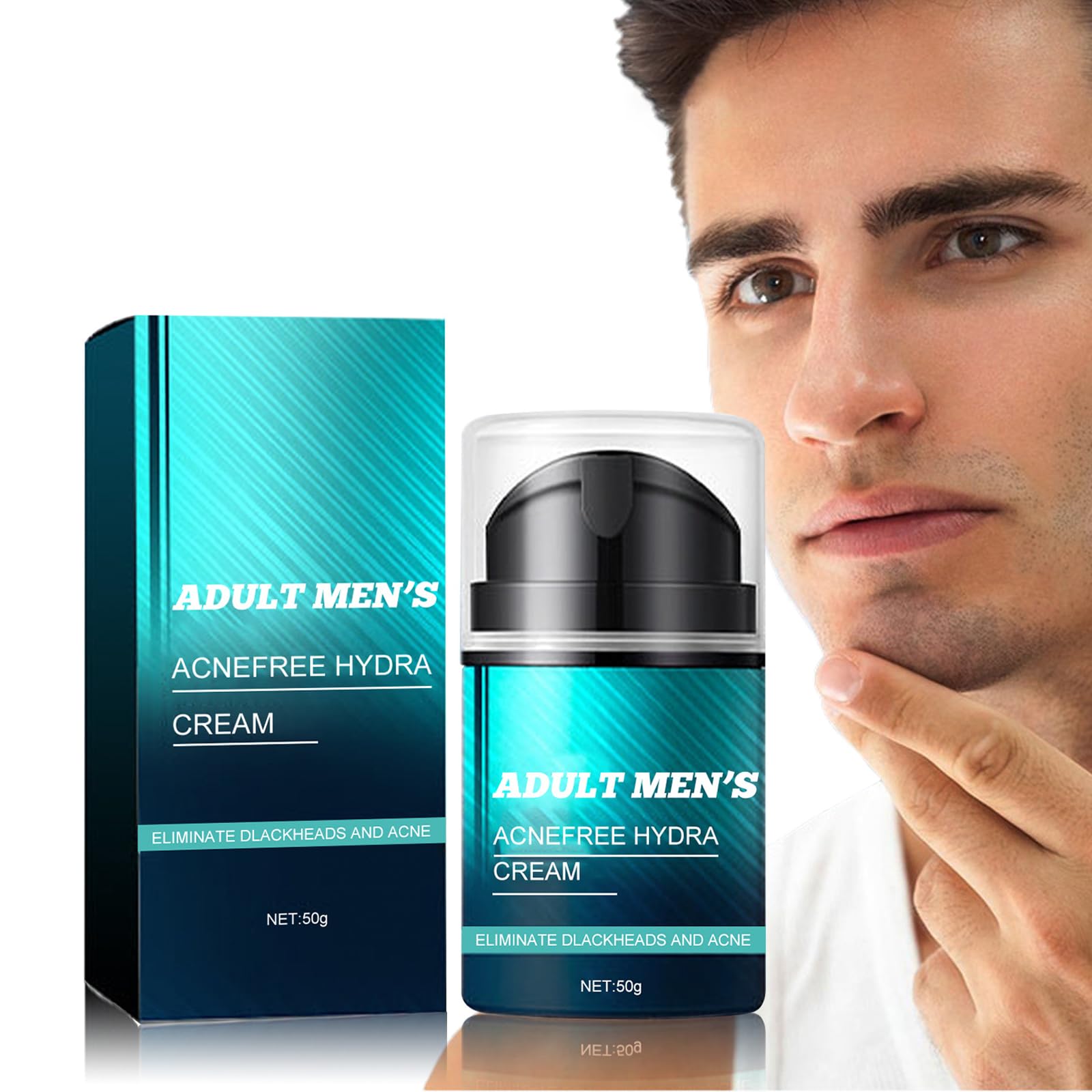 Facial care cream, anti-pimple facial care for men, soothing facial cream for men, moisturizer against pimples, blackheads, blemishes and problem skin cream