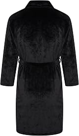 Adore Home Men's Soft Flannel Fleece Bathrobe Shawl Black S-M view 2