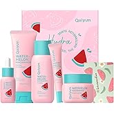 QUIYUM Watermelon Niacinamide Skin Care Set, Routine Beauty Skin Care for Teens- Gift Set with Cleanser, Toner, Eye Cream, Cream, Serum, Facial Juicy Glow Up Set for Women, Girls, for All Skin Types