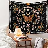 Jhdstore Moon Phase Butterfly Tapestry Wall Hanging Spiritual Boho Tapestry for Bedroom Living Room Decor 36