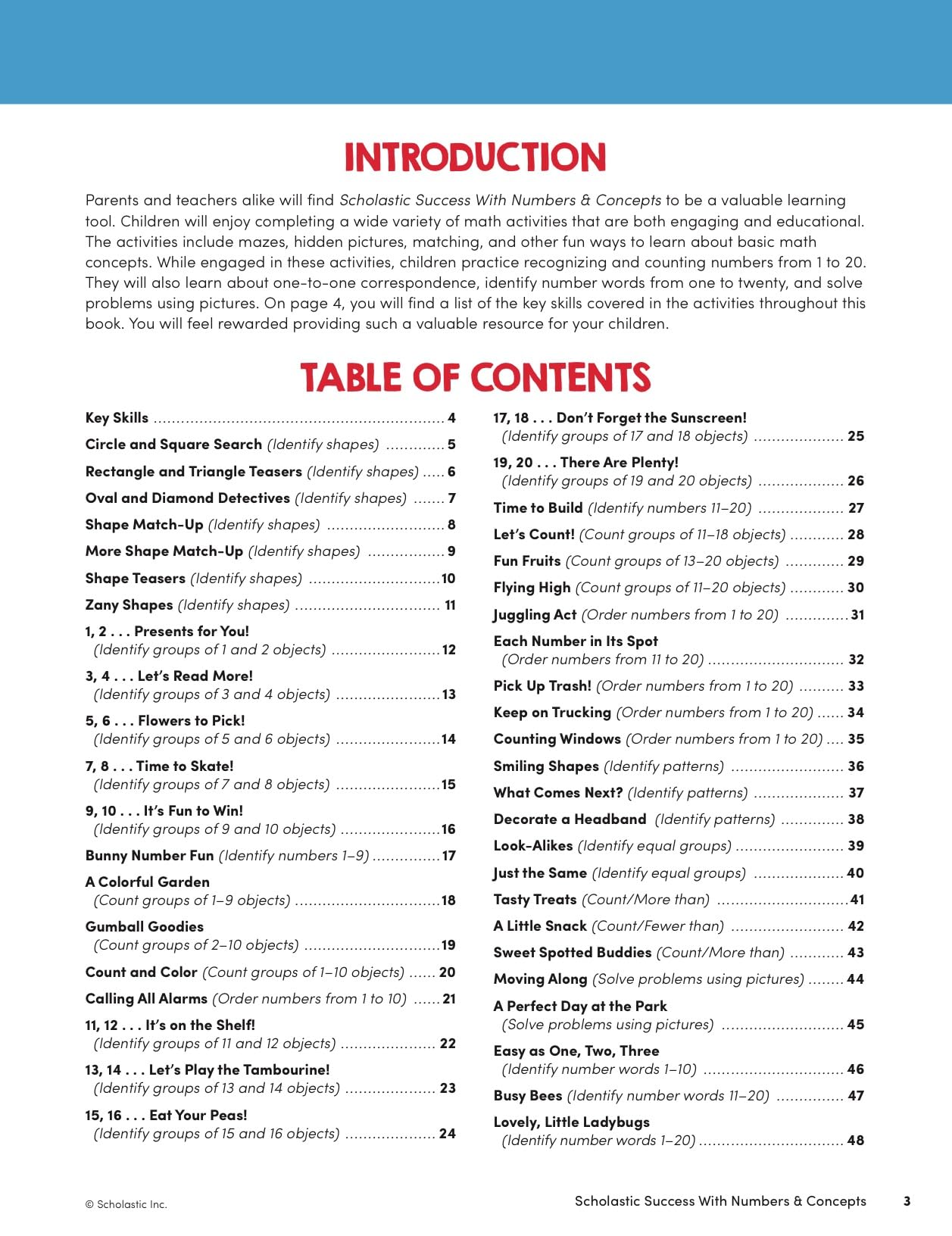 Scholastic Success with Numbers & Concepts Workbook (Scholastic Success; Grades Prek-k)