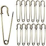 Urmspst Safety Pins (Upgraded), 3" Large Safety Pins Pack of 30 for Clothes Leather Canvas Blankets Crafts Skirts Kilts, Extr