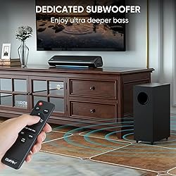 Saiyin Sound Bar for Smart TV with Subwoofer, 2.1