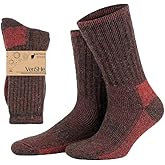 VENSHE Alpaca Wool Crew Socks for Women and Men, Cushioned Terry Warm Socks, Thermal Thick Merino Blend Camping Socks