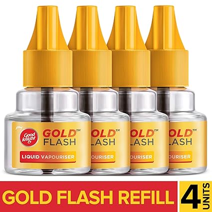 Good knight Gold Flash - Mosquito Repellent Refill, 45ml Each (Pack of 4)
