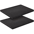 2-Pack Packing Foam Sheets - 16x12x1 Customizable Polyurethane Insert Pads for Tool Case Cushioning, Crafts (Black)