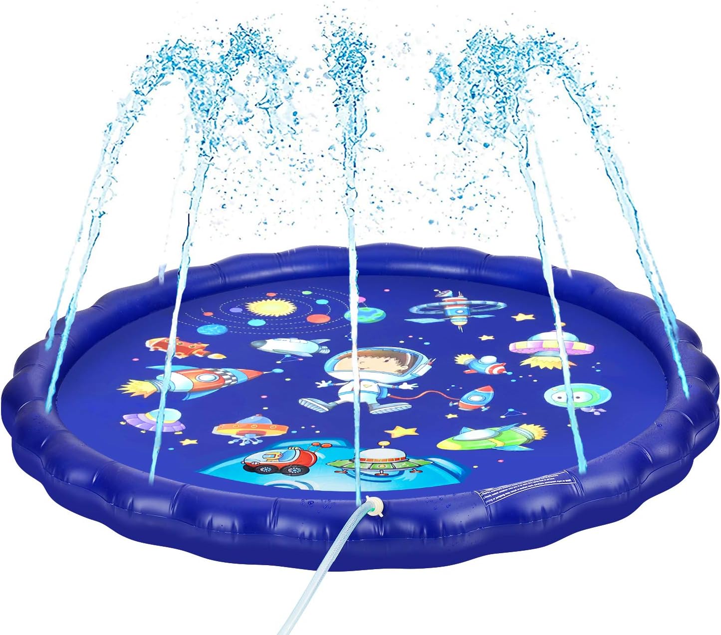 Desuccus Sprinkler for Kids, 3-in-1 Splash Pad 68" Wading Pool Sprinkler & Splash Inflatable Water Toys for Children Outdoor Play Mat for Babies, Toddlers, Preschoolers (Space): Toys & Games