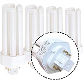 KOR 26W Triple Tube Compact Fluorescent Light Bulb, 4 Pack | GX24Q-3 4-pin Base, 5000K Bright White, PL26W/3U/4P.